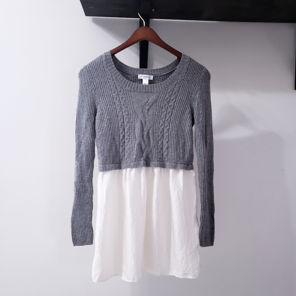 BNWT Grey and White Motherhood Maternity Sweater Dress